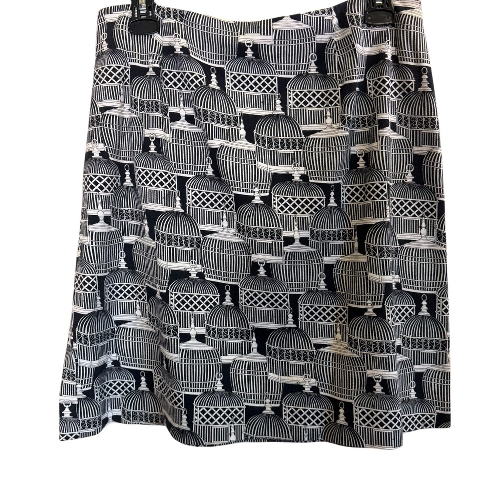 Etcetera Women’s Black and White Whimsical Birdcage Mini Skirt sz 12